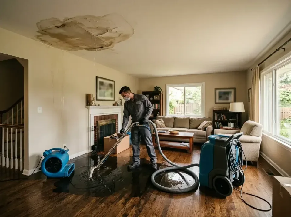 attic-pipe-burst-ceiling-drip-008 — frequently asked questions, Water Damage Restoration & Carpet Care in Belleville, IL